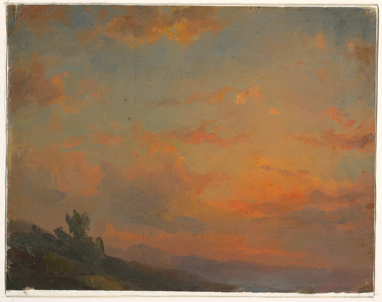 Rajz, Felhő tanulmány, naplemente, 1850-60 alkotó: Frederic Edwin Church