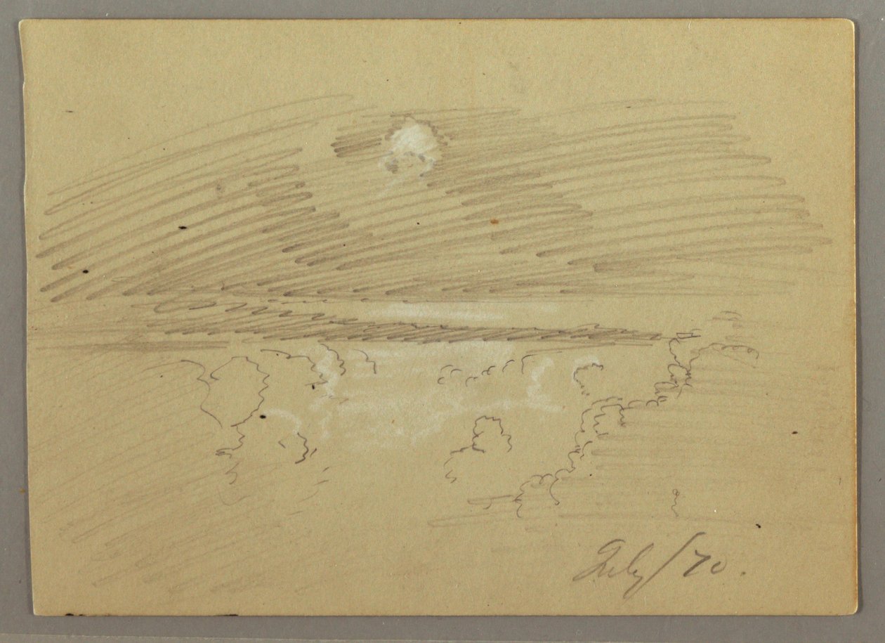Rajz, Felhős égbolt, 1870. július alkotó: Frederic Edwin Church