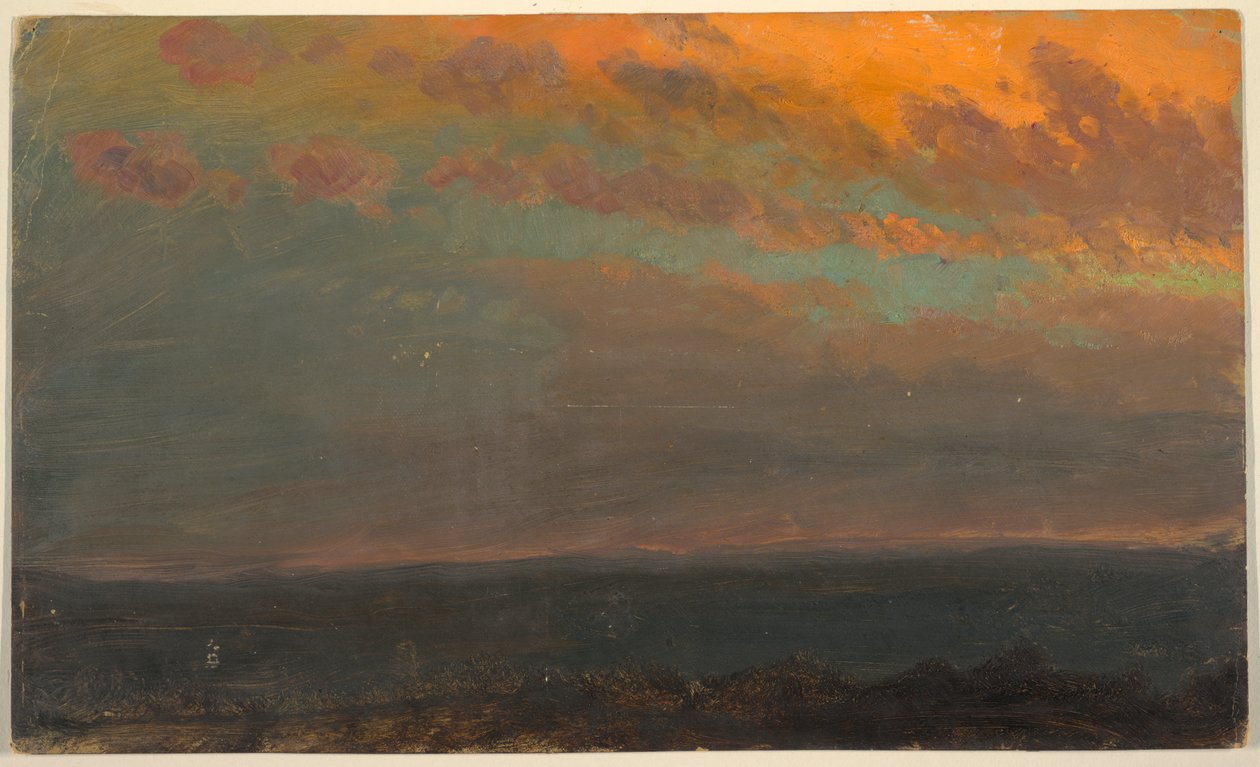 Rajz, Hudson-völgy  naplementében, 1870-80 alkotó: Frederic Edwin Church