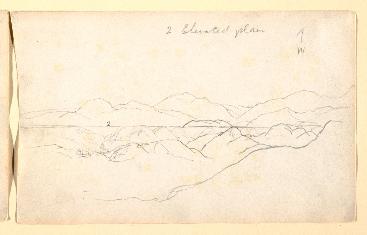 Rajz, Hegyi táj, Kolumbia, 1853 alkotó: Frederic Edwin Church