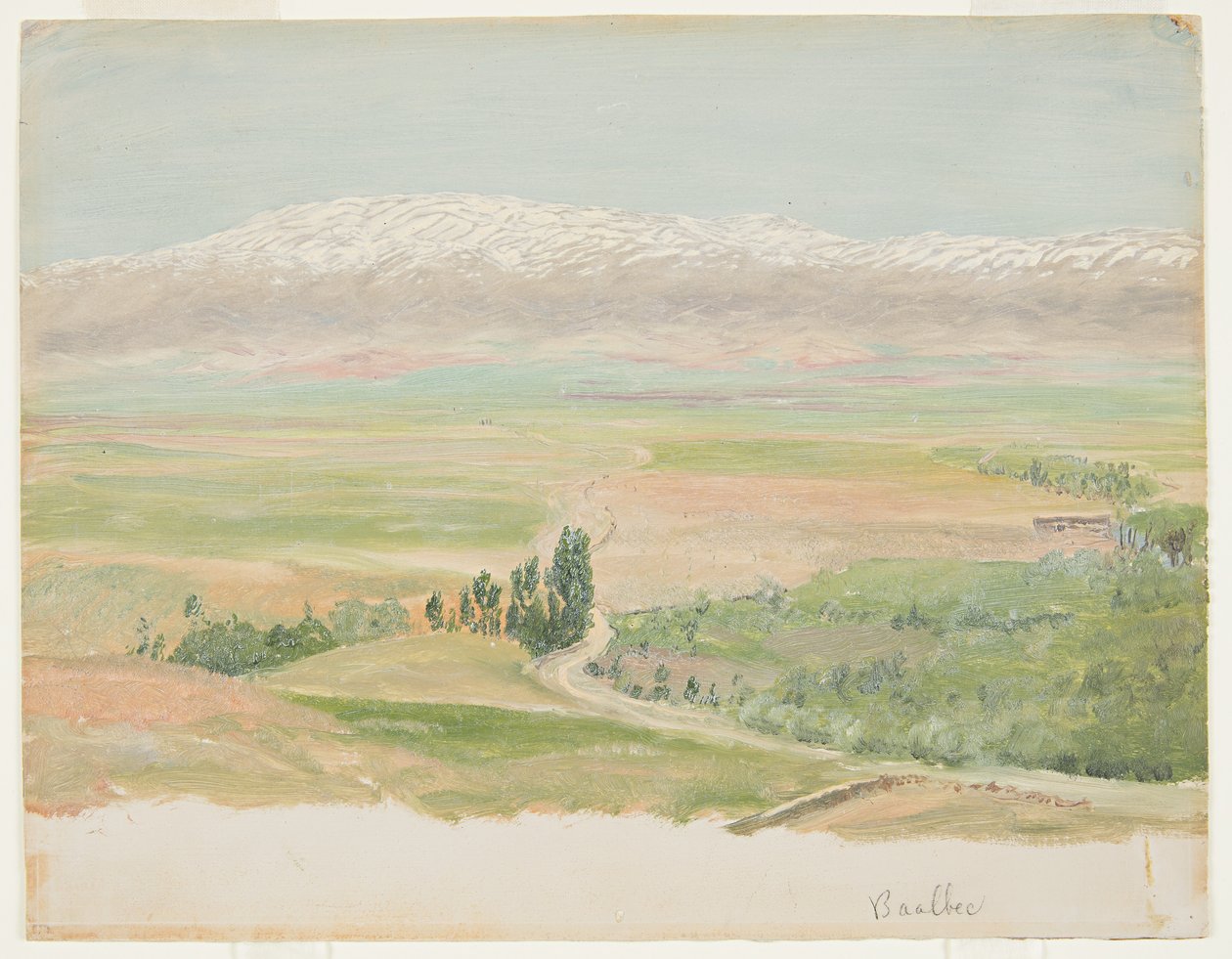 Rajz, Baalbec melletti hegyek, 1868. május alkotó: Frederic Edwin Church