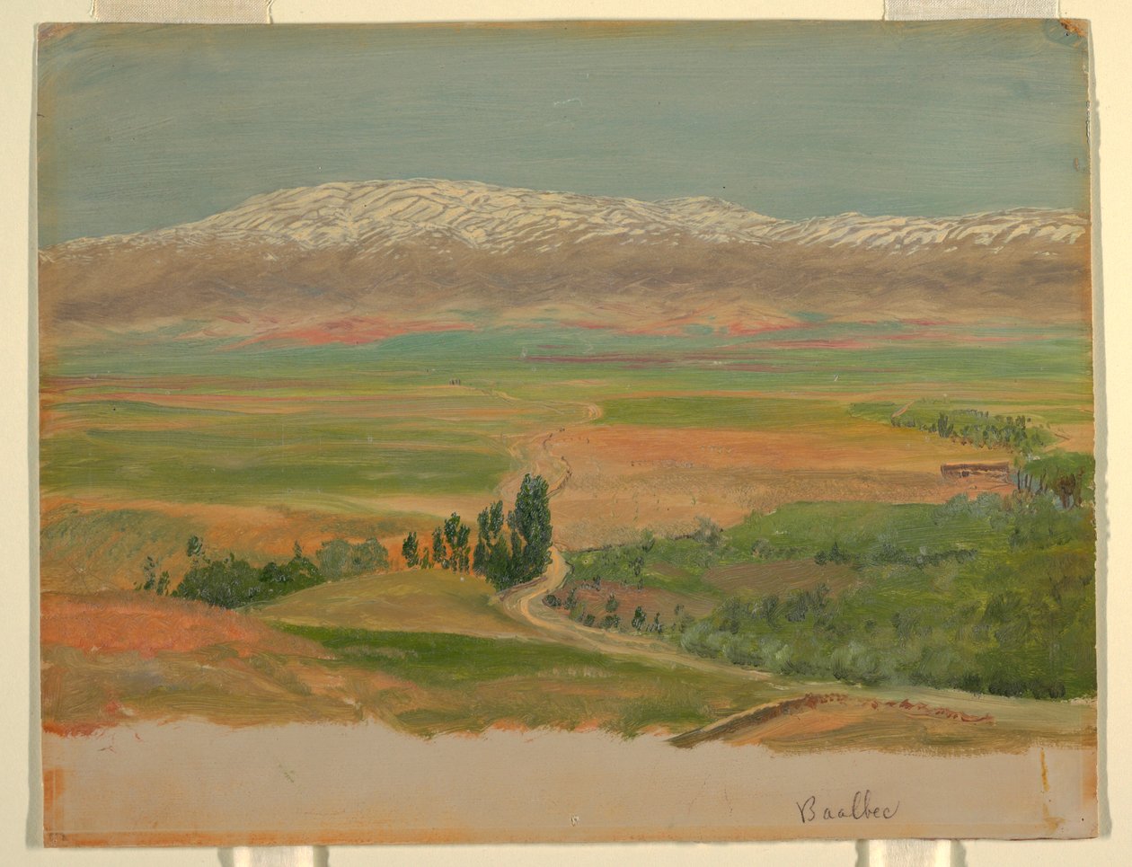Rajz, Baalbec melletti hegyek, 1868. május alkotó: Frederic Edwin Church