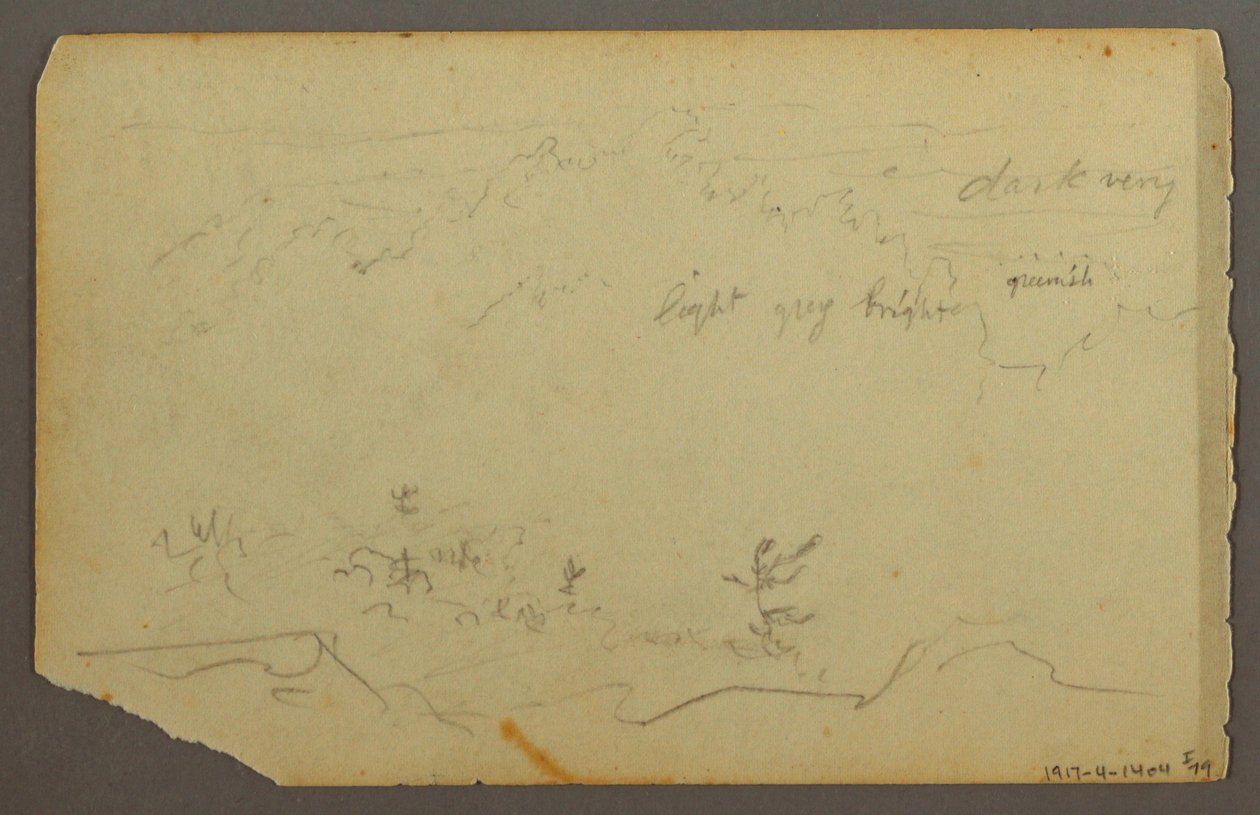 Rajz, Erdős táj, 1844 alkotó: Frederic Edwin Church