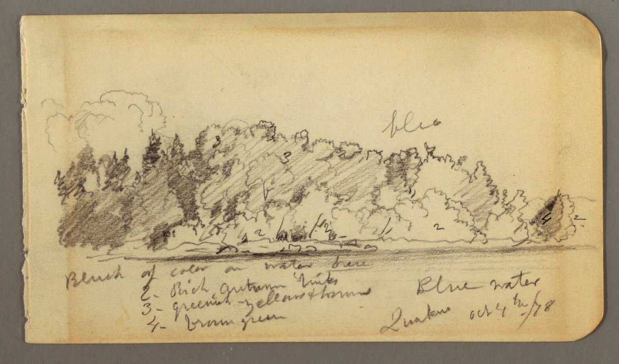 Rajz, Erdős part, víz, 1878 alkotó: Frederic Edwin Church