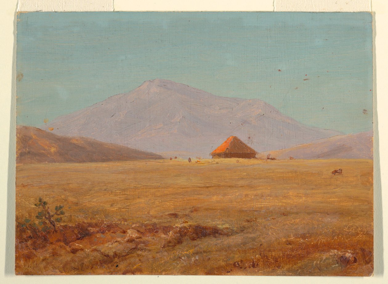 Ecuador?, hegyi fennsík kunyhóval alkotó: Frederic Edwin Church
