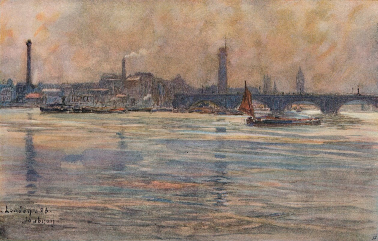 A Temze, London, 1893 alkotó: Frederic Anatole Houbron
