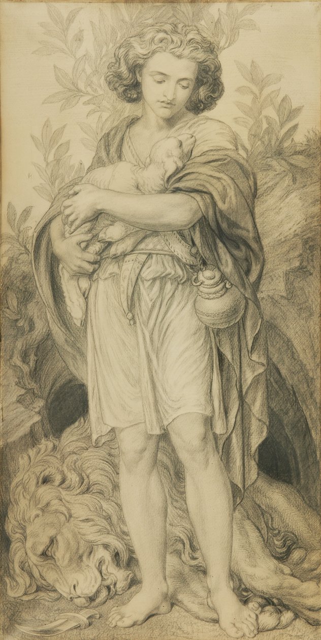 Sisterly Help (pencil on paper) alkotó: Frederic James Shields