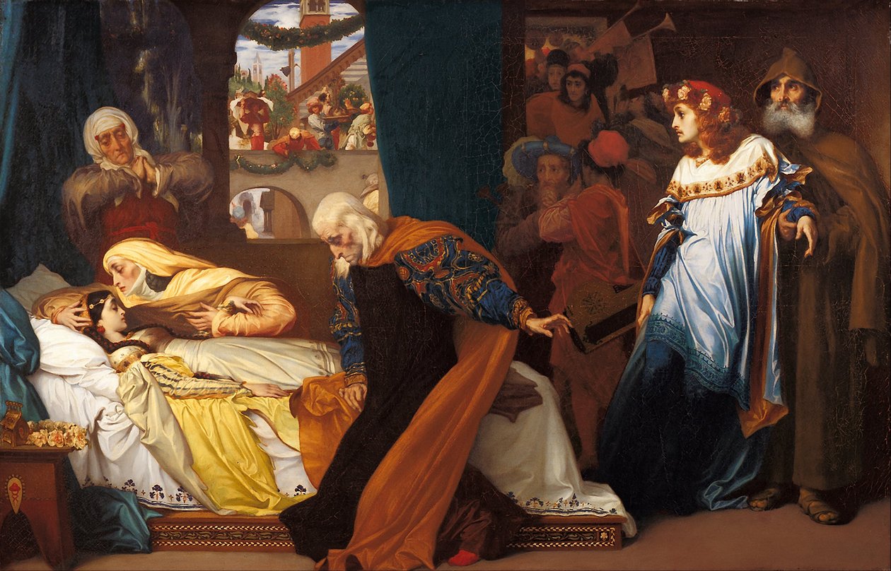 Júlia színlelt halála alkotó: Frederic Leighton