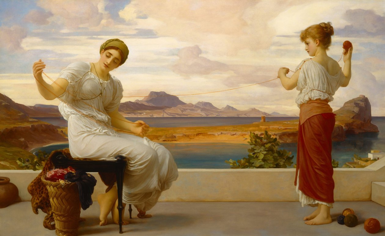 A gombolyag feltekerése, 1878 körül alkotó: Frederic Leighton