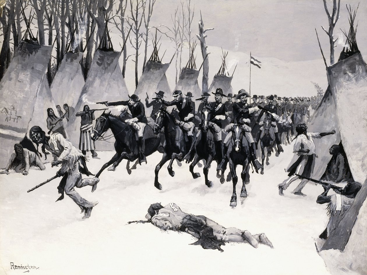 Washita csata alkotó: Frederic Remington
