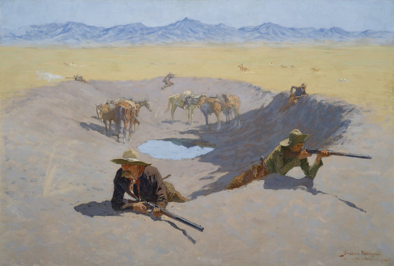 Harc a vízlelőhelyért alkotó: Frederic Remington