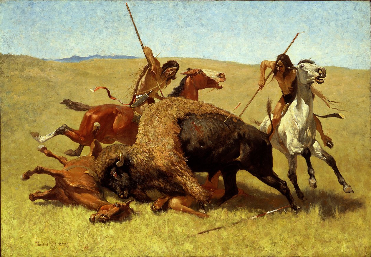 A bölény vadászat alkotó: Frederic Remington