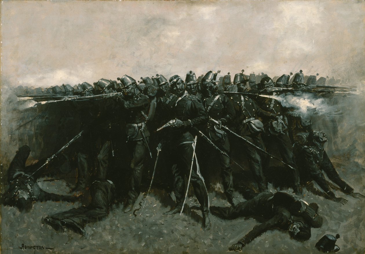 A Gyalogság tér, 1893 körül alkotó: Frederic Remington