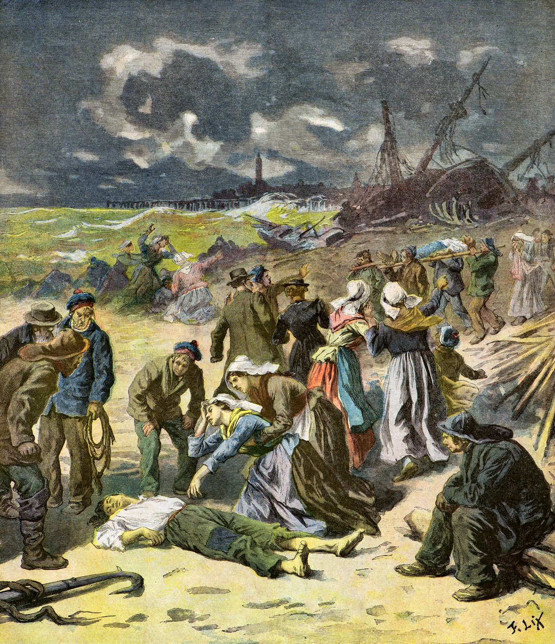 Halott tengerészek felfedezése alkotó: Frederic Theodore Lix