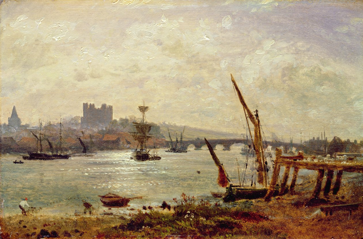 Rochesteri katedrális és kastély, 1820-30 körül alkotó: Frederick Nash