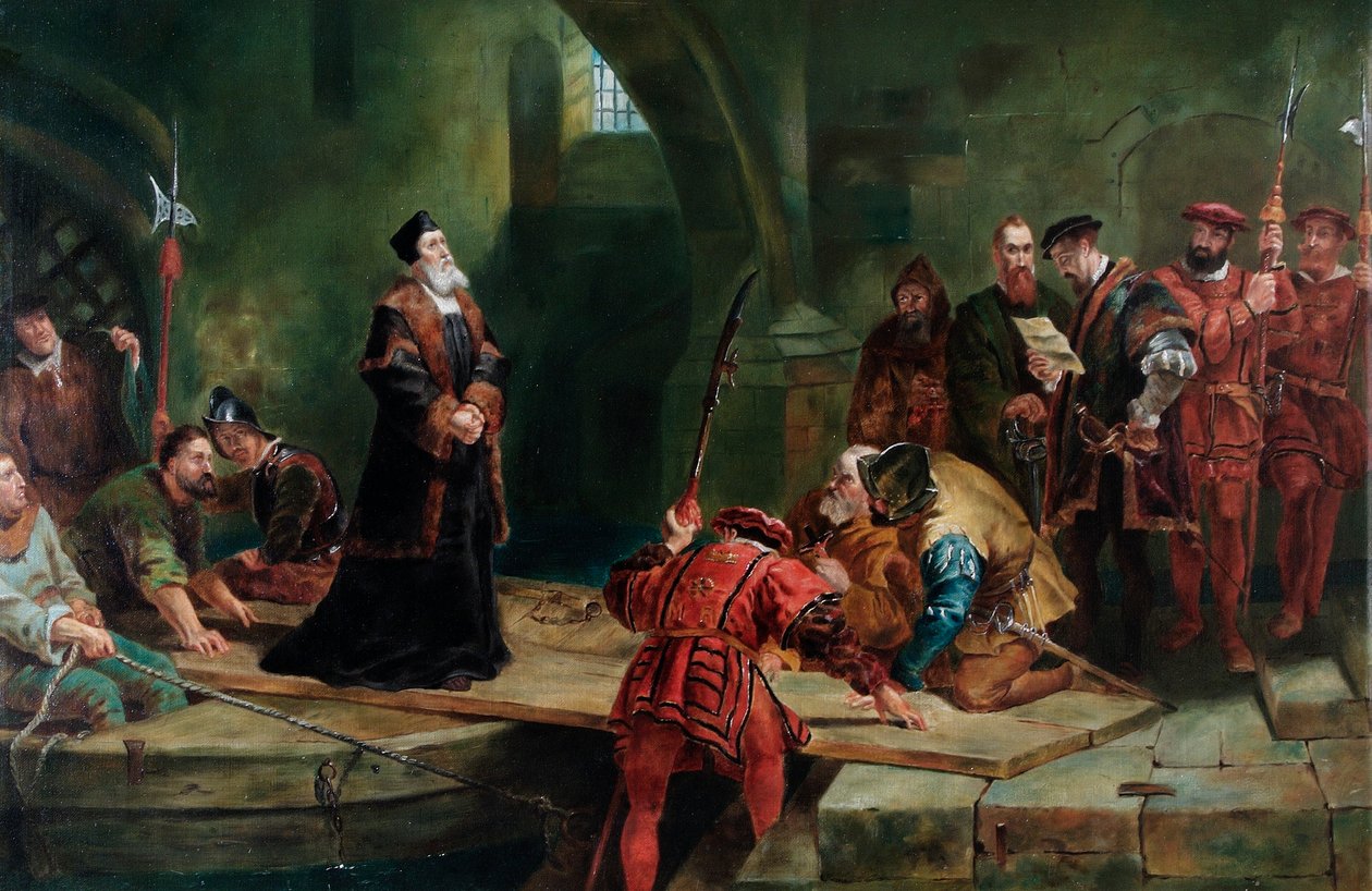 Thomas Cranmer az árulók kapujában alkotó: Frederick (after) Goodall