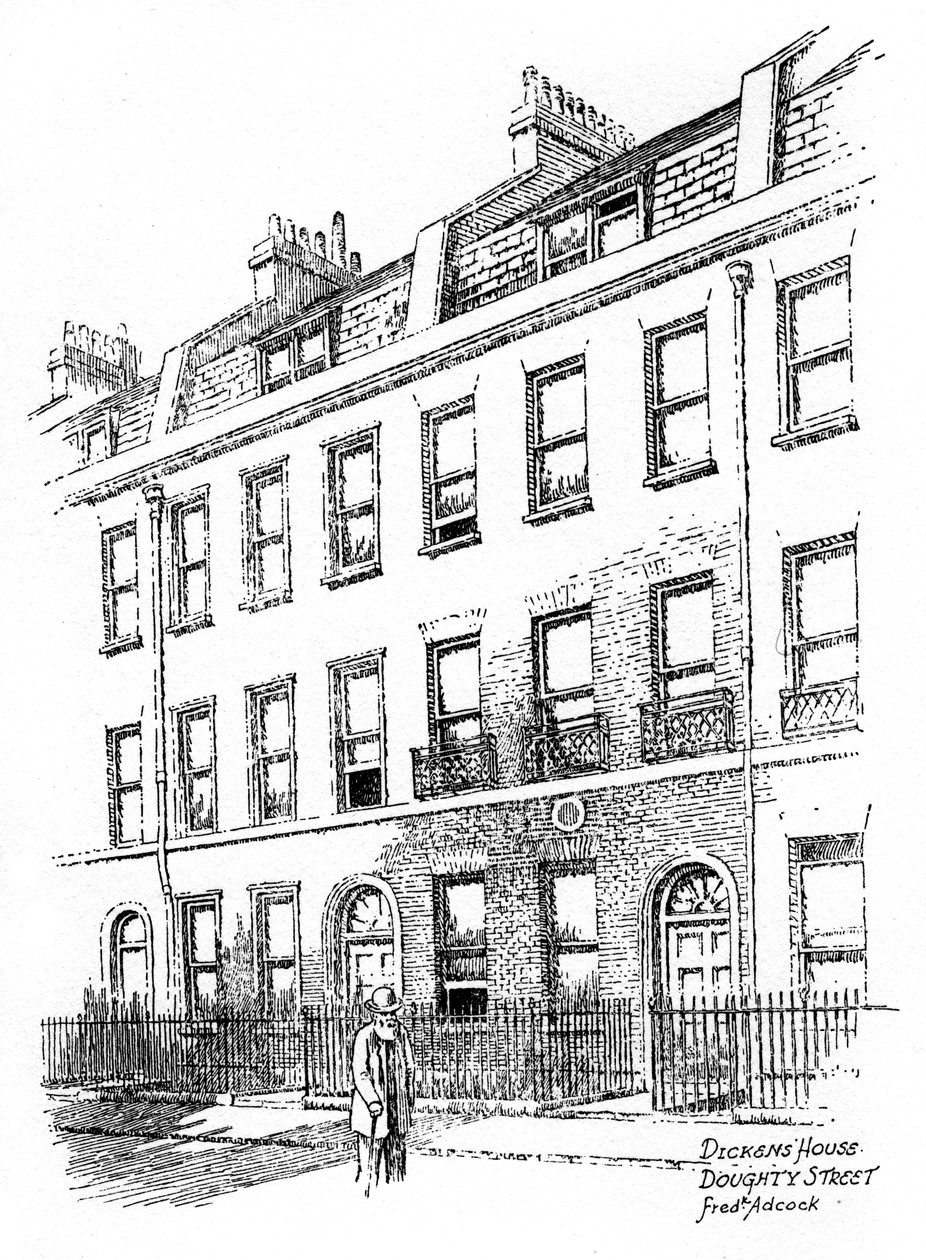Dickens ház, Doughty Street 48, London, 1912. alkotó: Frederick Adcock