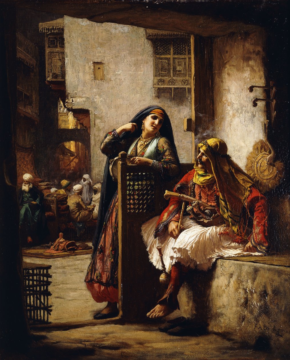 A Főnök látogatása, alkotó: Frederick Arthur Bridgman