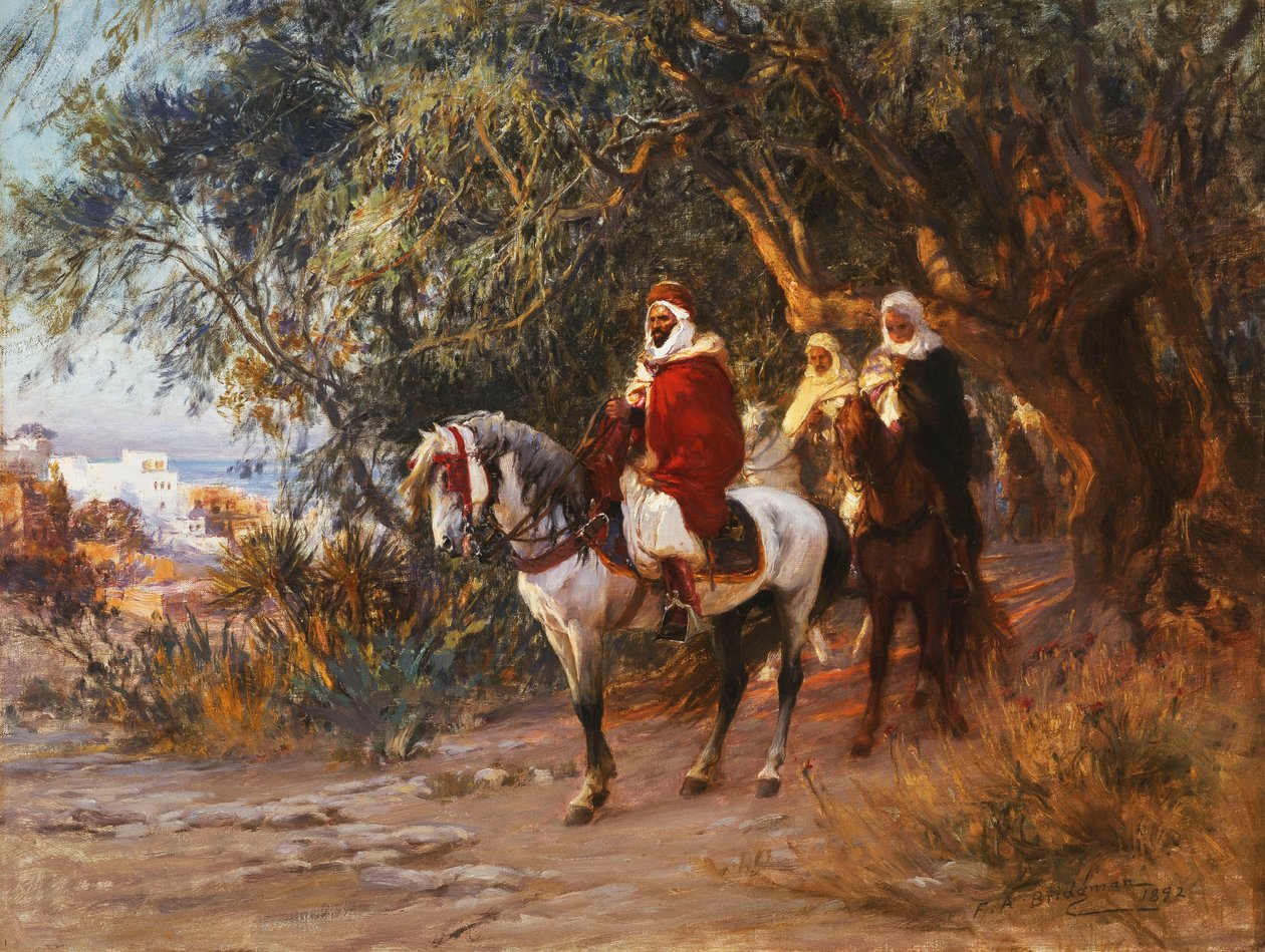 Arabok lóháton, 1892 alkotó: Frederick Arthur Bridgman