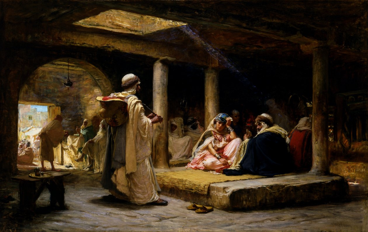 Kávézó Biskrában, Algériában, 1884. alkotó: Frederick Arthur Bridgman