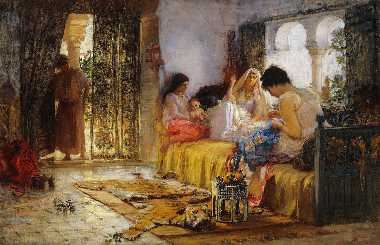 Beltéri jelenet, alkotó: Frederick Arthur Bridgman