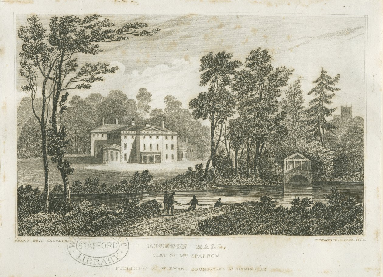 Bishton Hall: metszet, nd [?1830-as évek] alkotó: Frederick Calvert