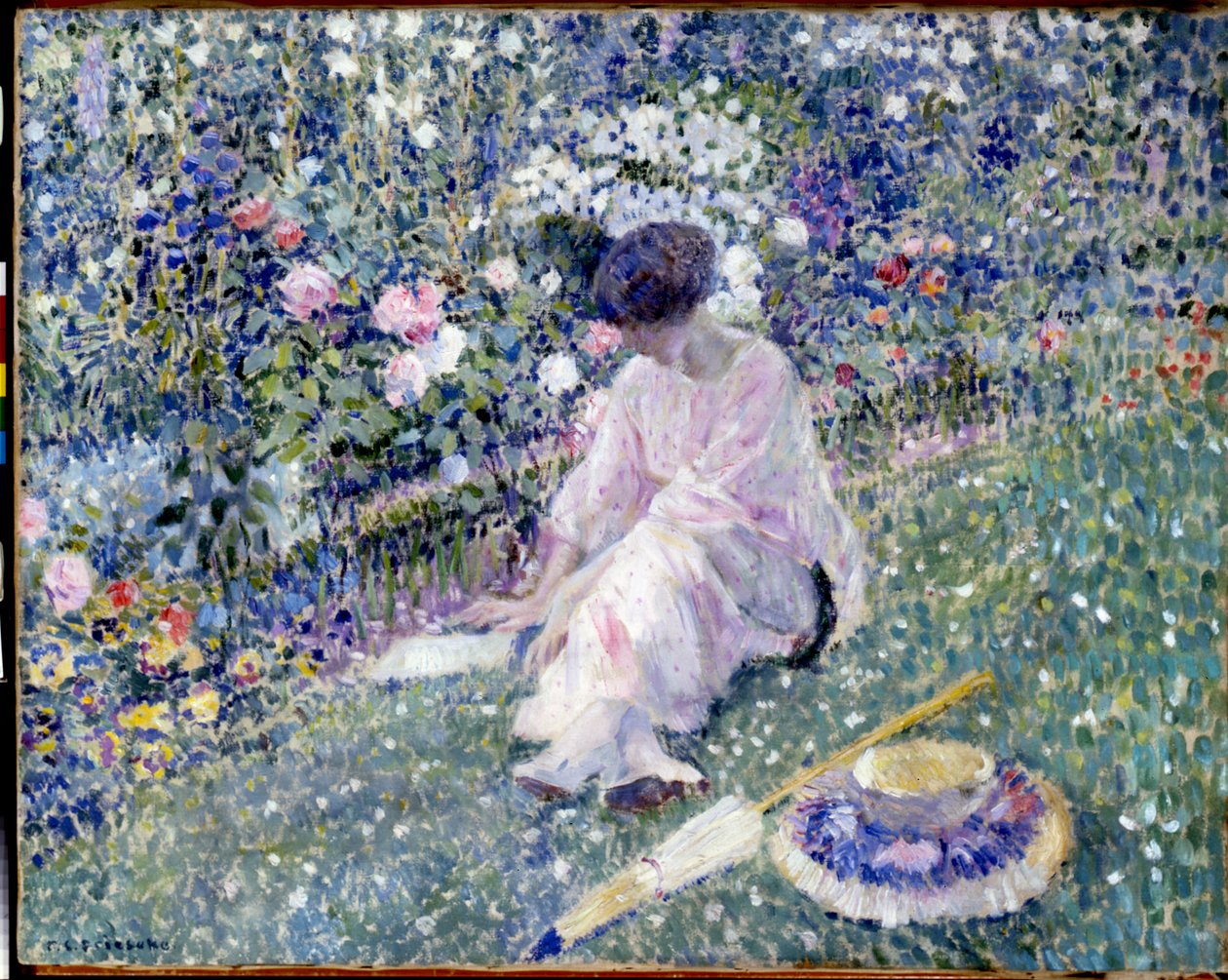 Kert júniusban alkotó: Frederick Carl Frieseke