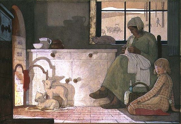 Tanulmány a nevelőanya számára alkotó: Frederick Cayley Robinson