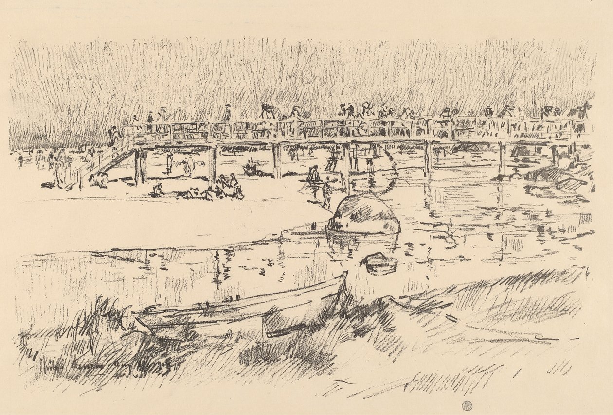 Fürdőstrand, Bass Rocks, c. 1918. alkotó: Frederick Childe Hassam