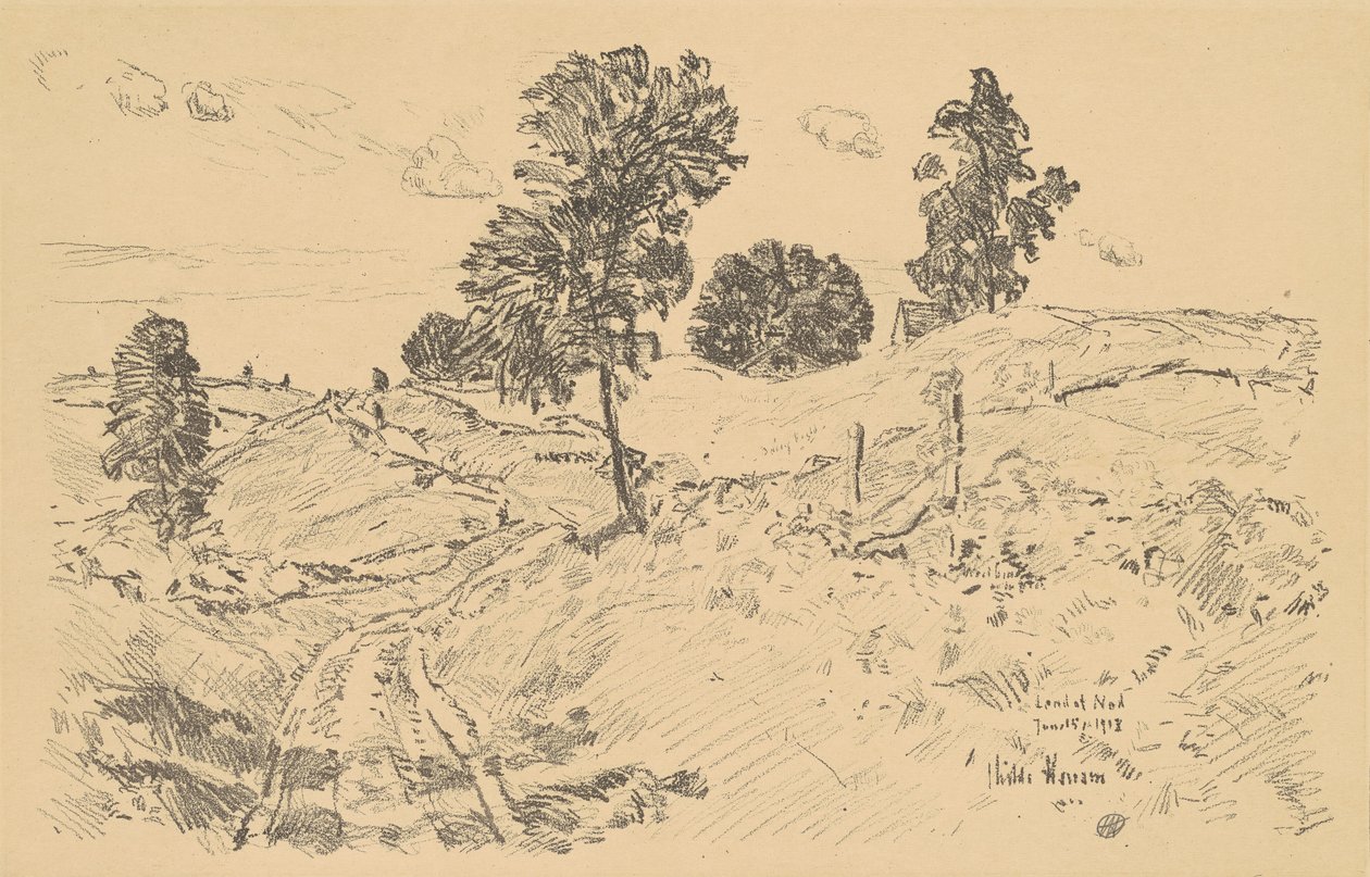 Táj, Nod földje, 1918. alkotó: Frederick Childe Hassam