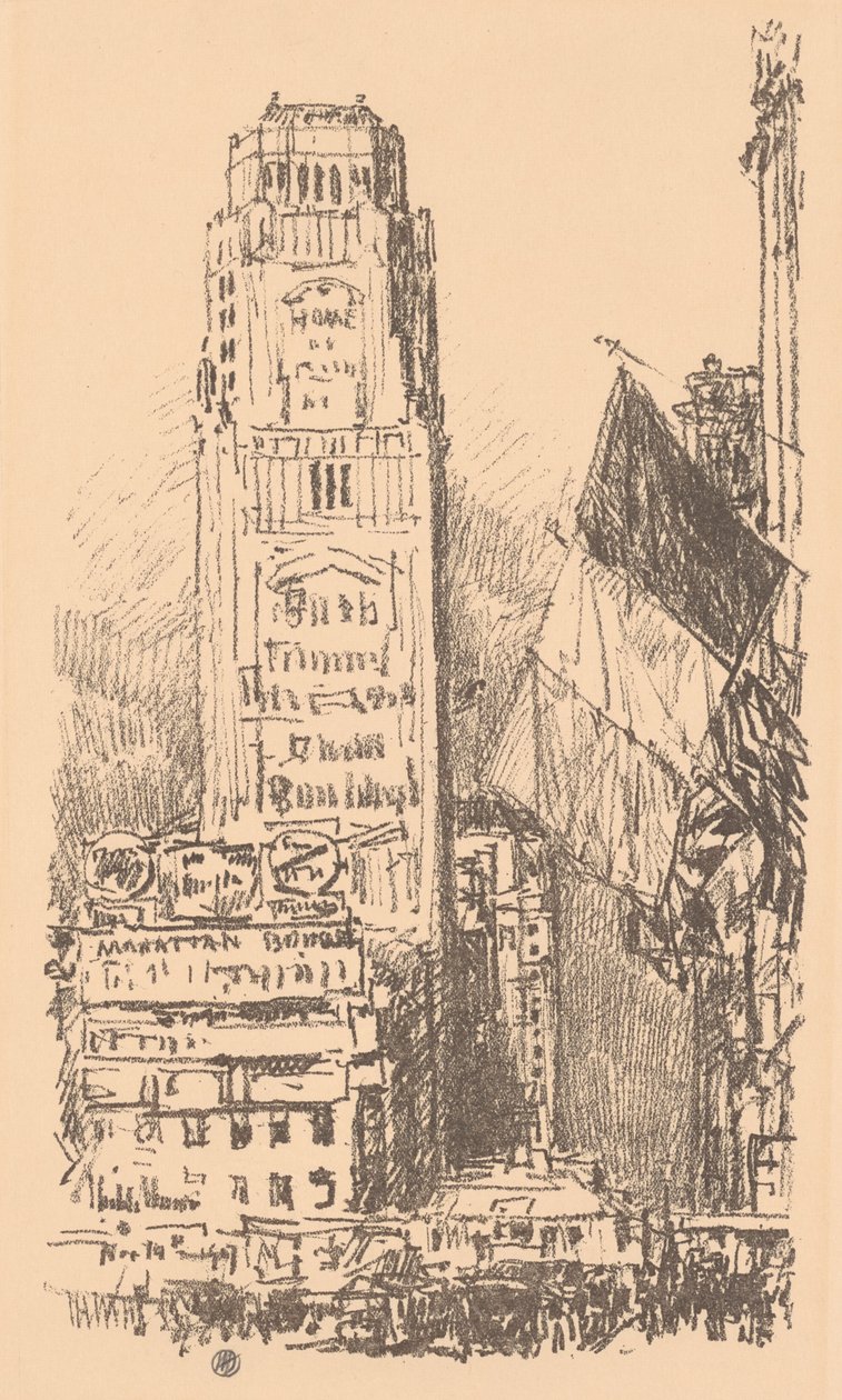 New York-i csokor, 1917. alkotó: Frederick Childe Hassam