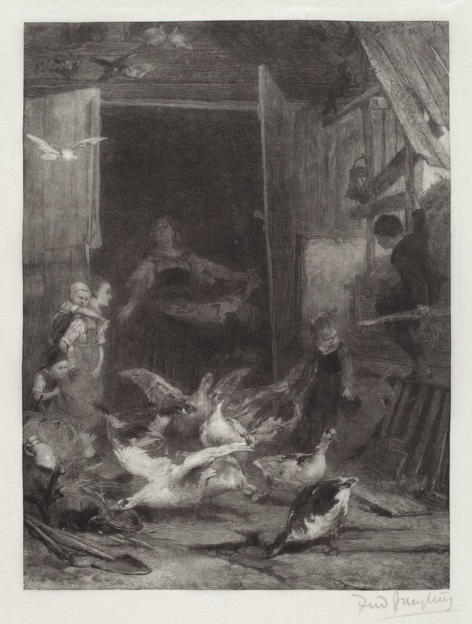 Cím nélkül (Farm jelenet) alkotó: Frederick Juengling