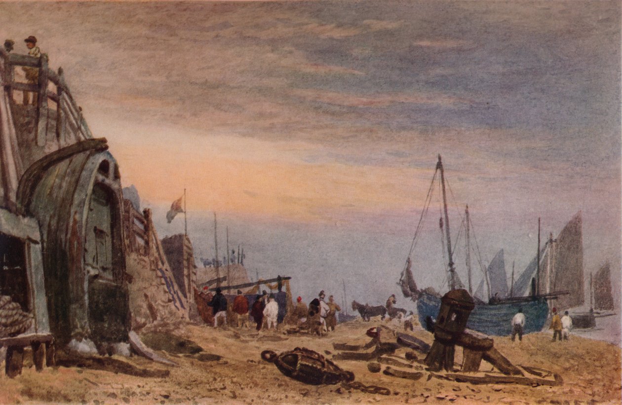 Brighton Beach, Haze tisztázása, c1820 alkotó: Frederick Nash