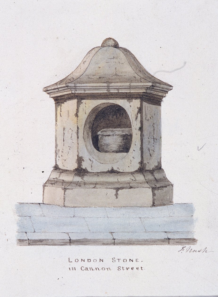 London Stone, Cannon Street, London, 1816 alkotó: Frederick Nash