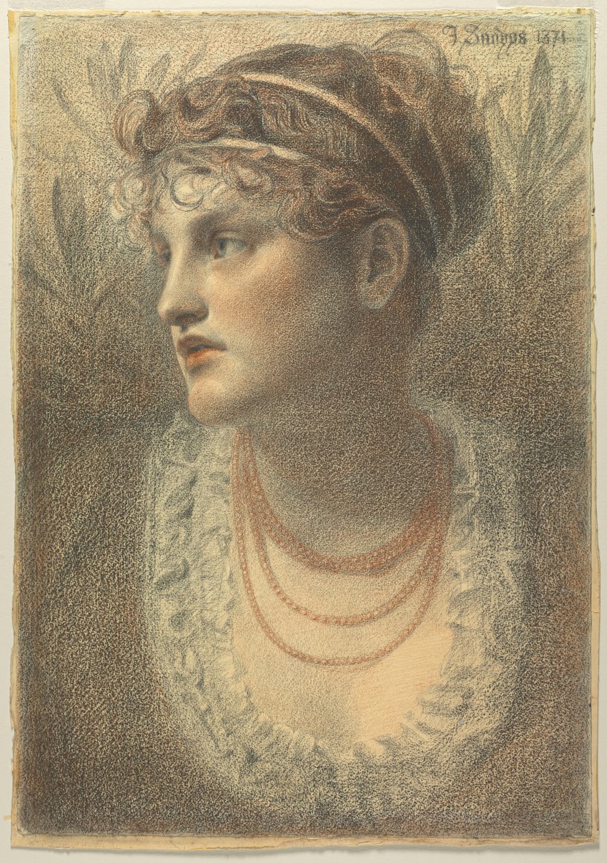 A korall nyaklánc, 1871. alkotó: Frederick Sandys