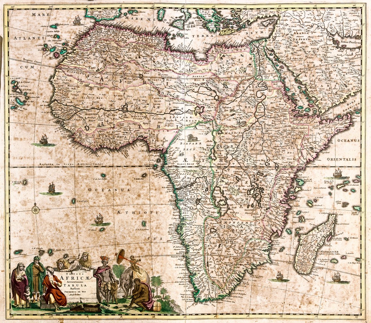 Afrika térképe (rézkarc alkotó: Frederick de Wit