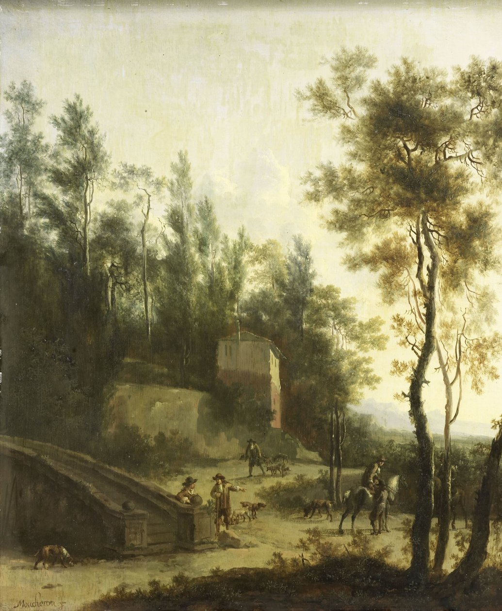 Olasz táj vadászokkal alkotó: Frederik de Moucheron