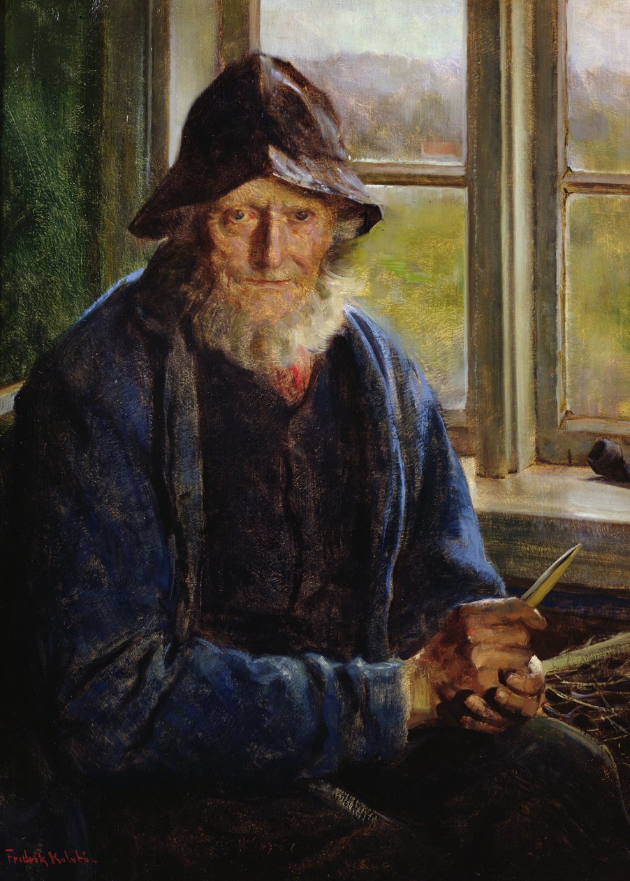 Öreg halász (olaj, vászon) alkotó: Fredrik Kolstoe