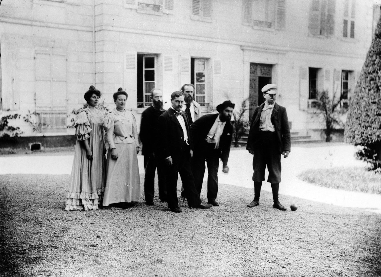 Pétanque játék a Le Relaisban, a Natanson család otthonában Villeneuve-sur-Yonne-ban, kb. 1899 alkotó: French Photographer
