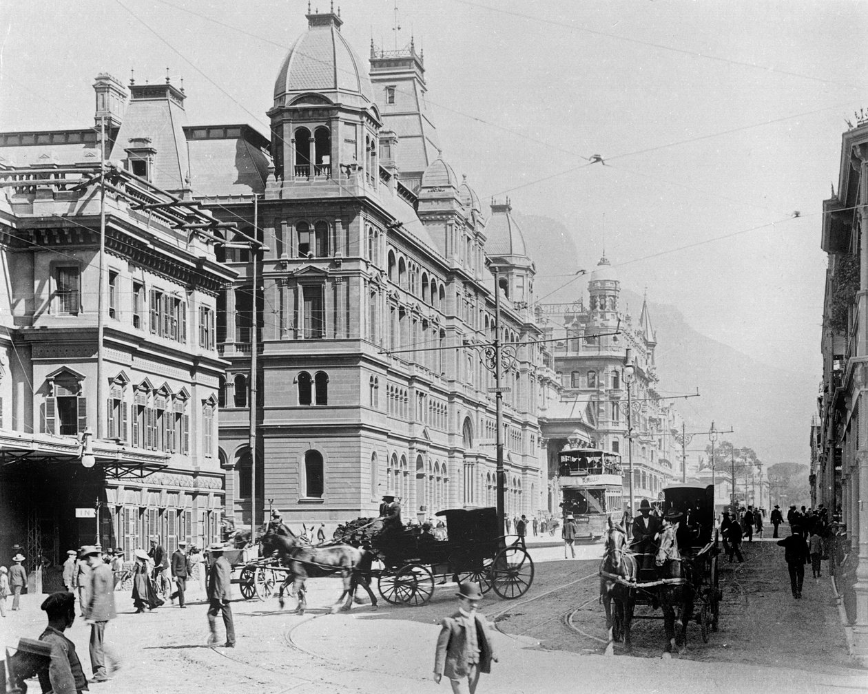 Fokváros: New Adderley Street, 1914 körül (bw photo) alkotó: French Photographer
