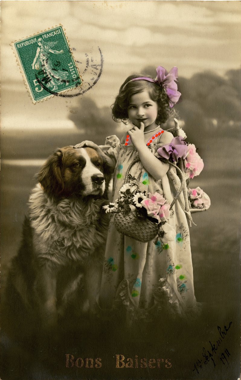 Puszi képeslap, 1911 (színes fotó) alkotó: French Photographer