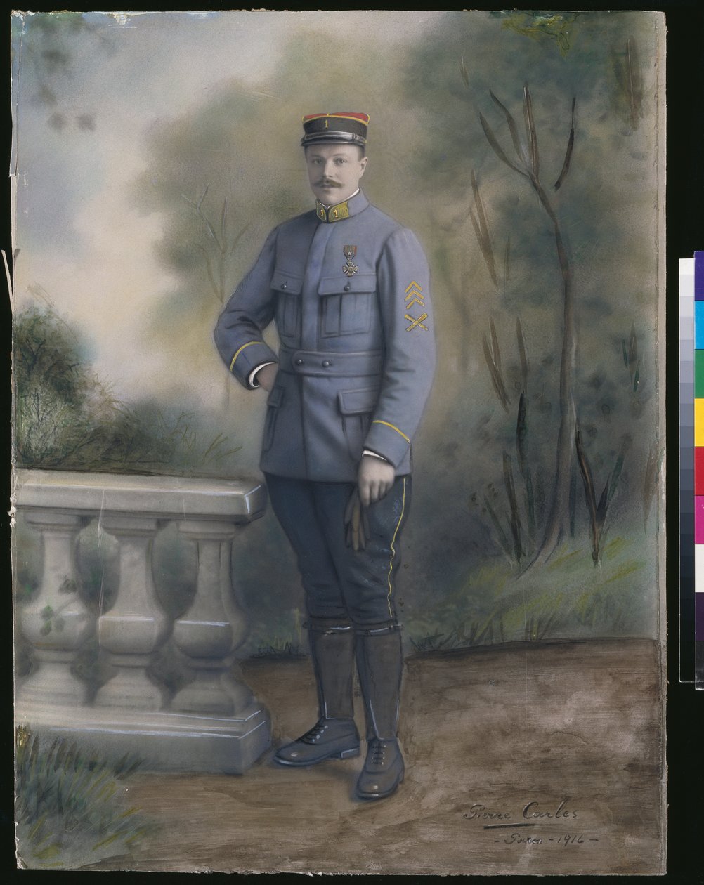 Az első gyalogezred másodhadnagya, 1916 (színes fotó) alkotó: French Photographer