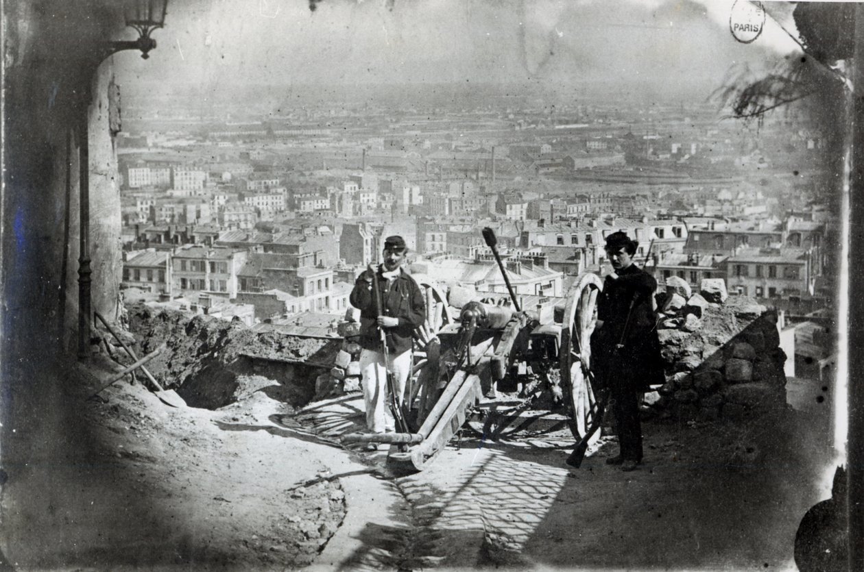 A Montmartre-i ágyúk a párizsi kommün idején, 1871 alkotó: French Photographer