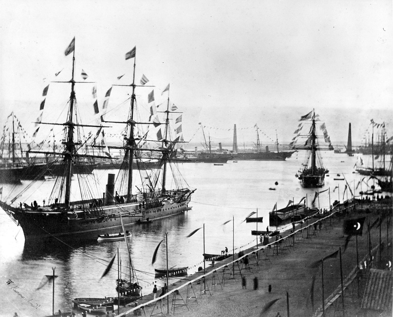 A Szuezi-csatorna megnyitása, Port Said 1869 alkotó: French Photographer