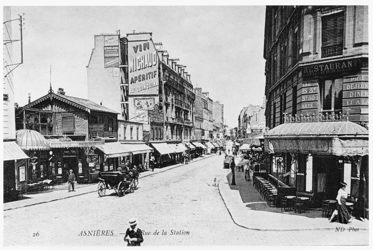Kilátás az Asnieresre, Rue de la Station, 1900 körül alkotó: French Photographer