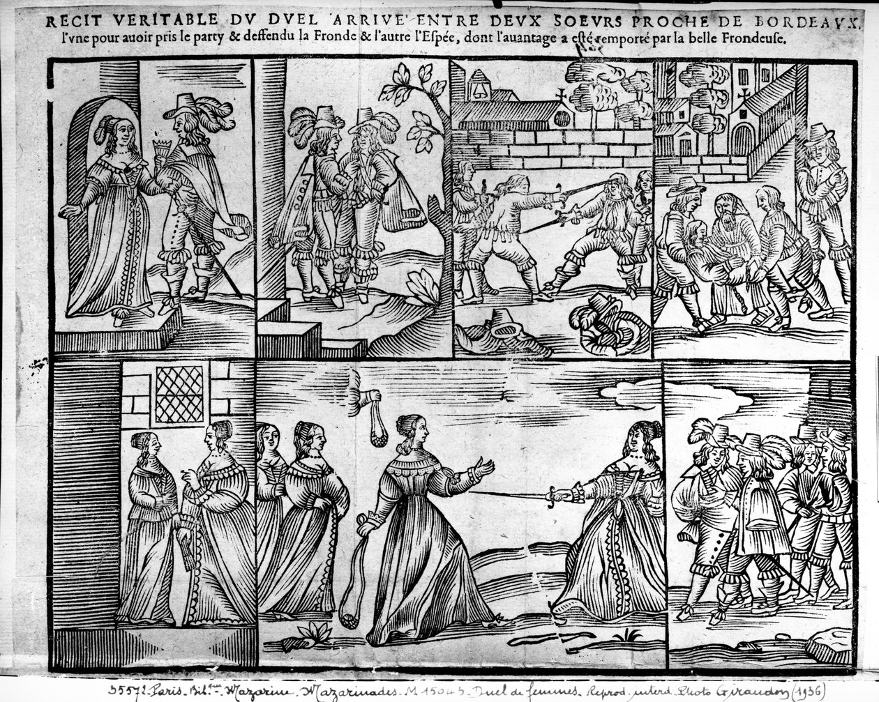 Párbaj két nővér között Bordeaux közelében, 1650 alkotó: French School