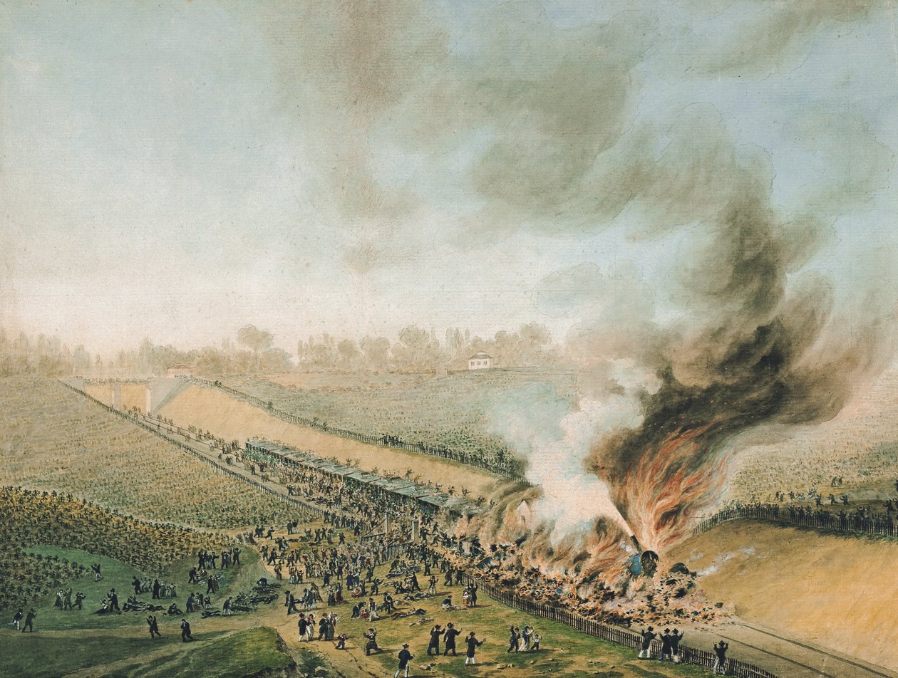 Baleset a Versailles-Bellevue vasútvonalon, 1842. május 8. alkotó: French School