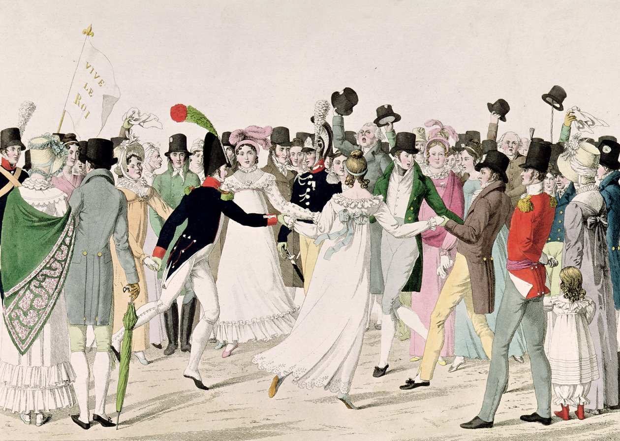 Egy este a Tuileriákban 1815 júliusában alkotó: French School