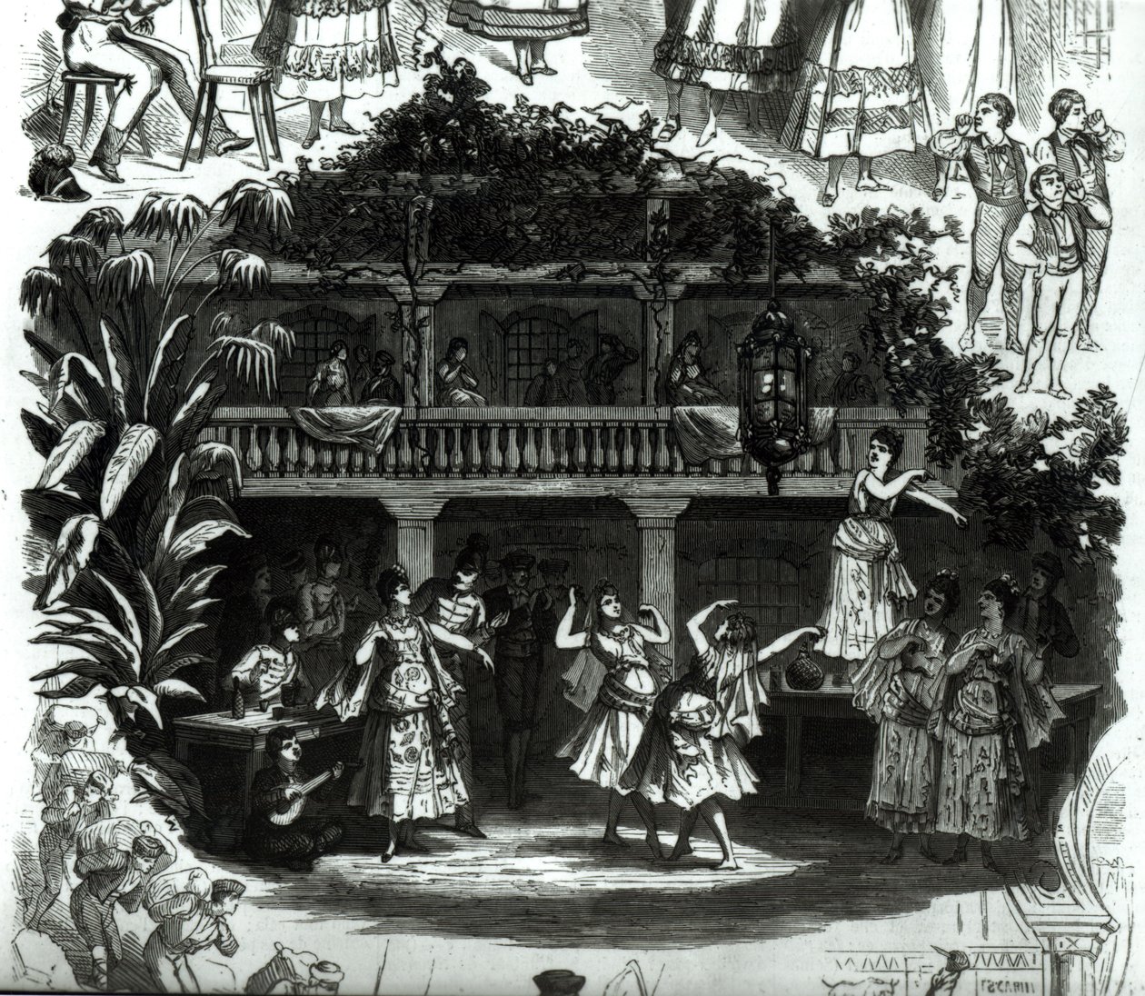 Carmen a Lilas Pastia kocsmában, jelenet Georges Bizet (1838-75) operájából alkotó: French School