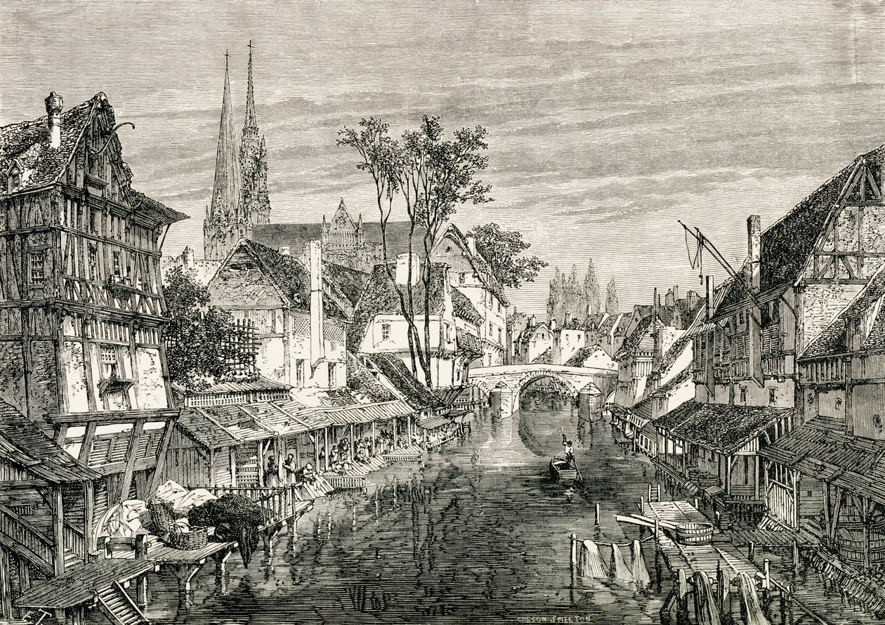 Chartres, Franciaország, a 19. században, Samuel G. Green tiszteletes „French Pictures” című művéből, 1878-ban alkotó: French School